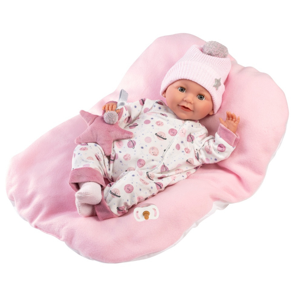 Llorens - Baby Girl Doll with Crying Mechanism, Clothing & Cushion: Heidi - 42cm