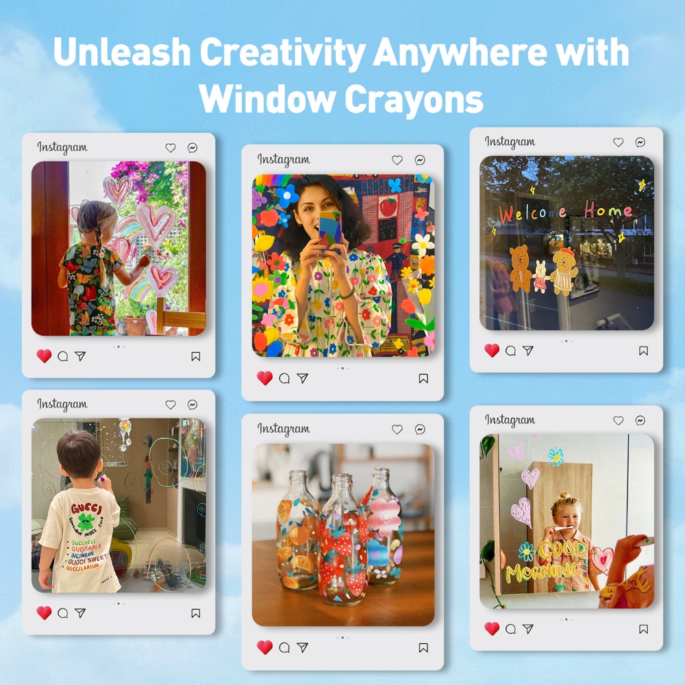 Jar Meló - Bath & Window Twistable Crayons - 6 Silky Washable Colours