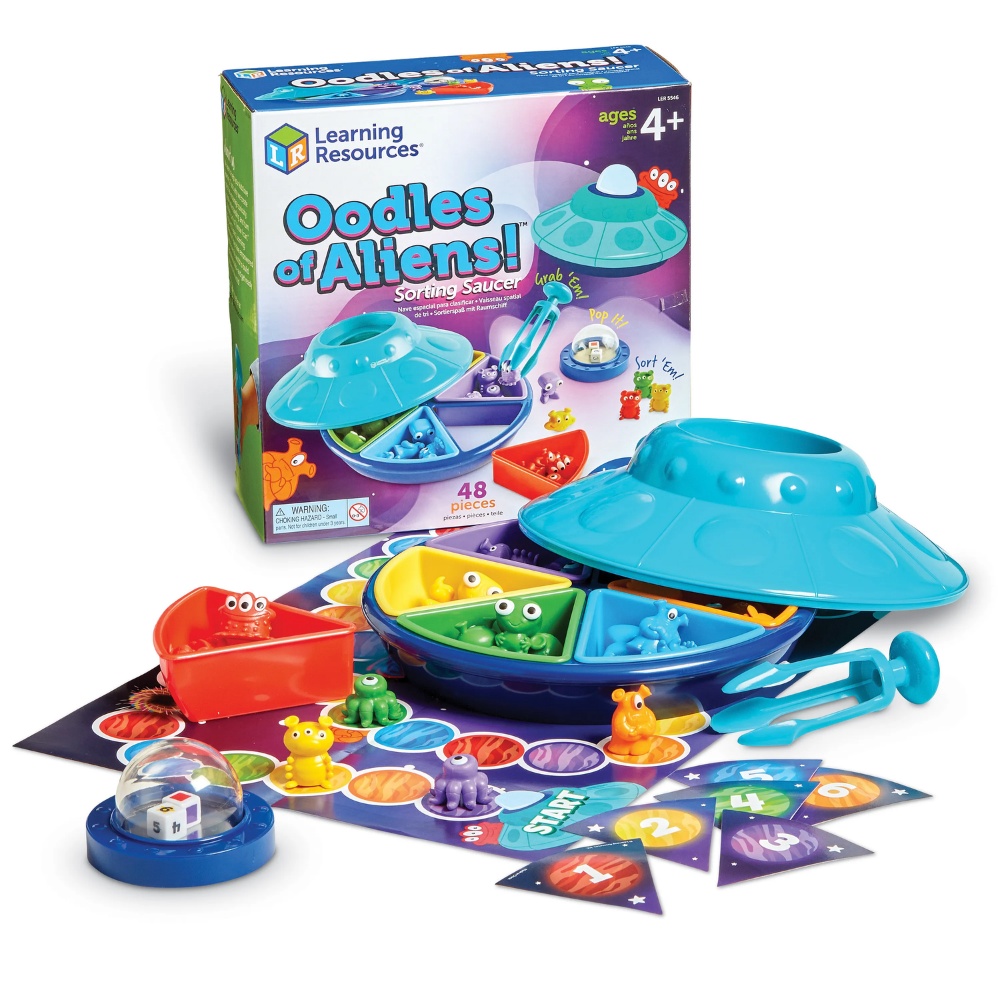 Learning Resources - Oodles of Aliens Sorting Saucer Fine Motor Toy for Toddlers