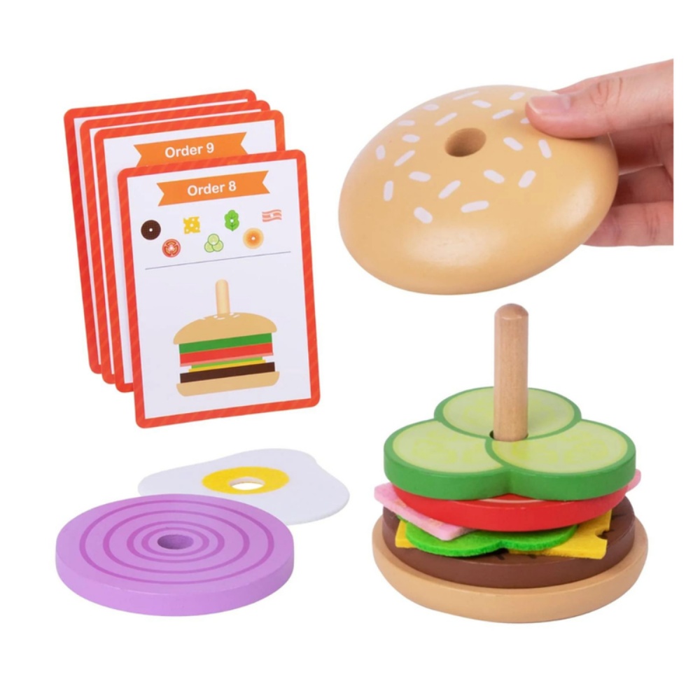 TookyToy - Making A Burger - Stacking & Sequencing Activity Toy