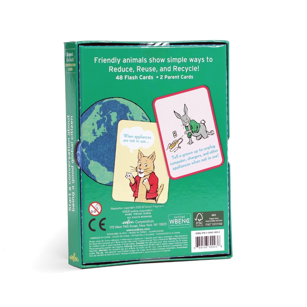 eeBoo - Respect The Earth Flash Cards - Environmental Education Learning Cards -**
