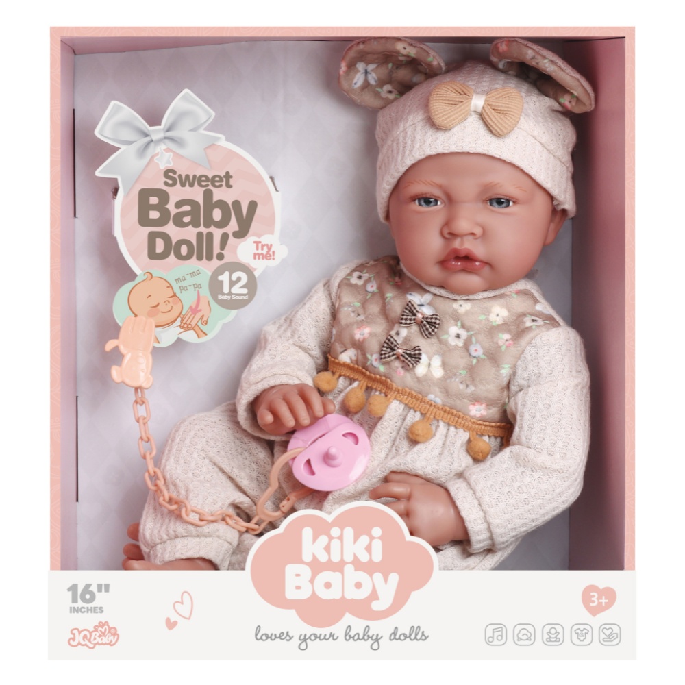 Baby Girl Doll with 12 Sounds - Soft Cotton Body - 40cm