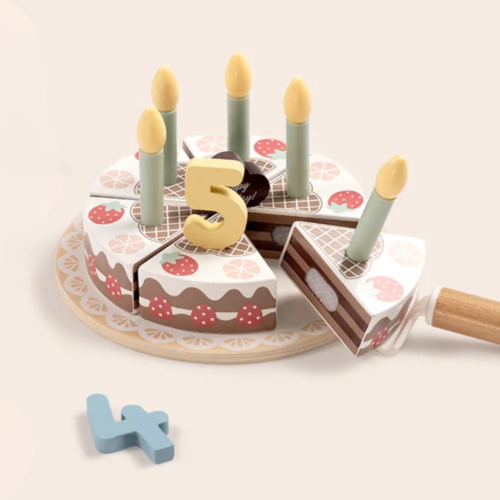 TookyToy - Pretend Play Birthday Cake Toy Set