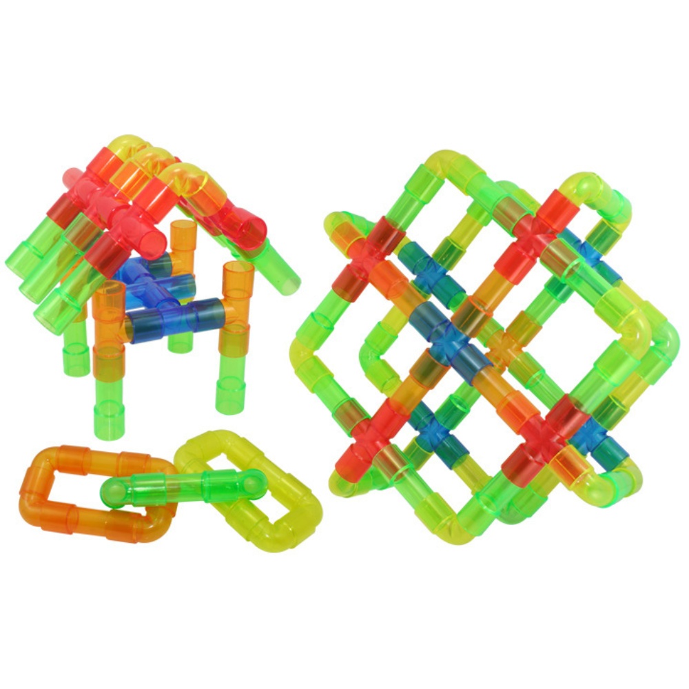 Greenbean - Building Pipes Transluscent Construction Set - 80pcs in Polybag
