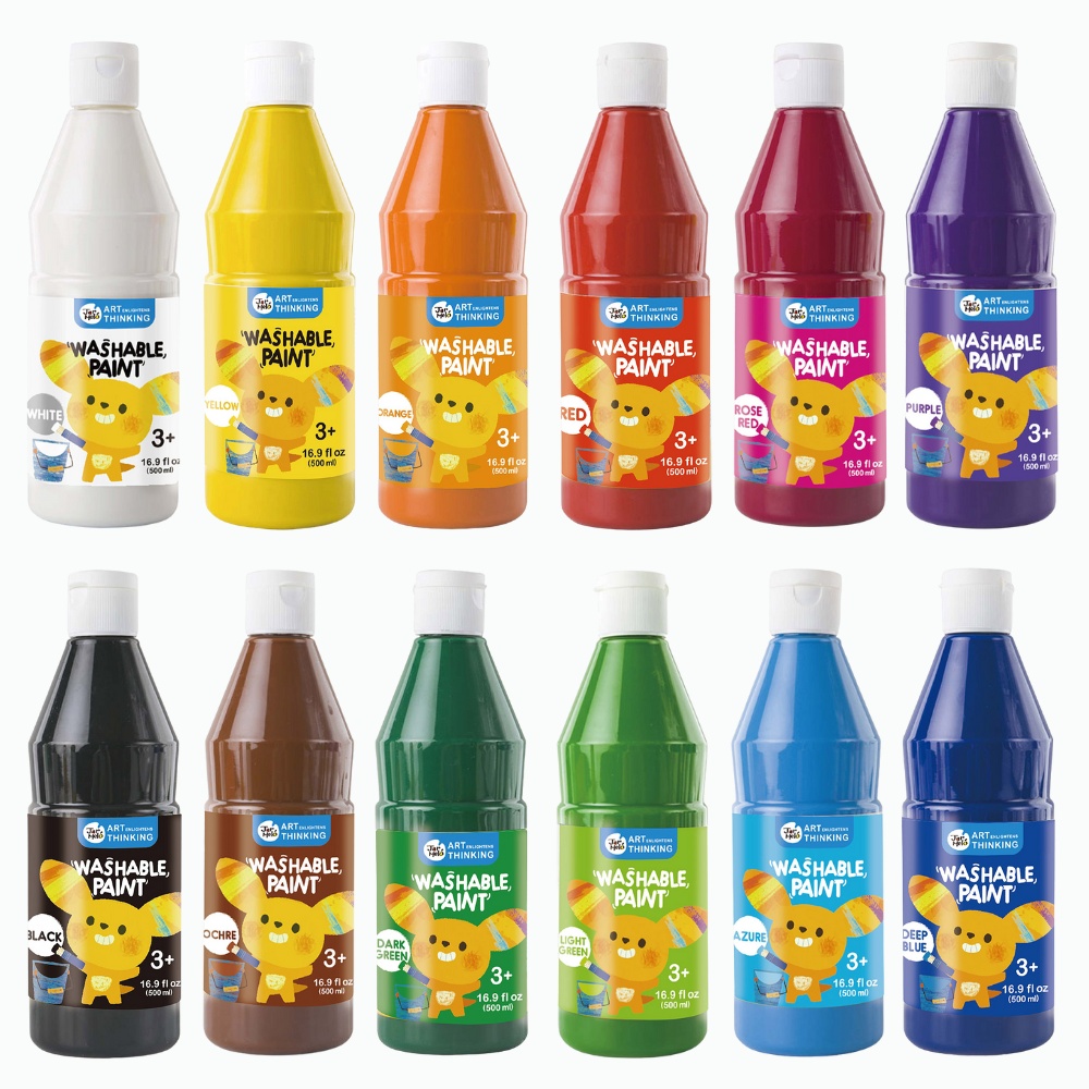 Jar Meló - Washable Paint Set for Kids - Non-Toxic Tempera Paint - 12 x 500ml