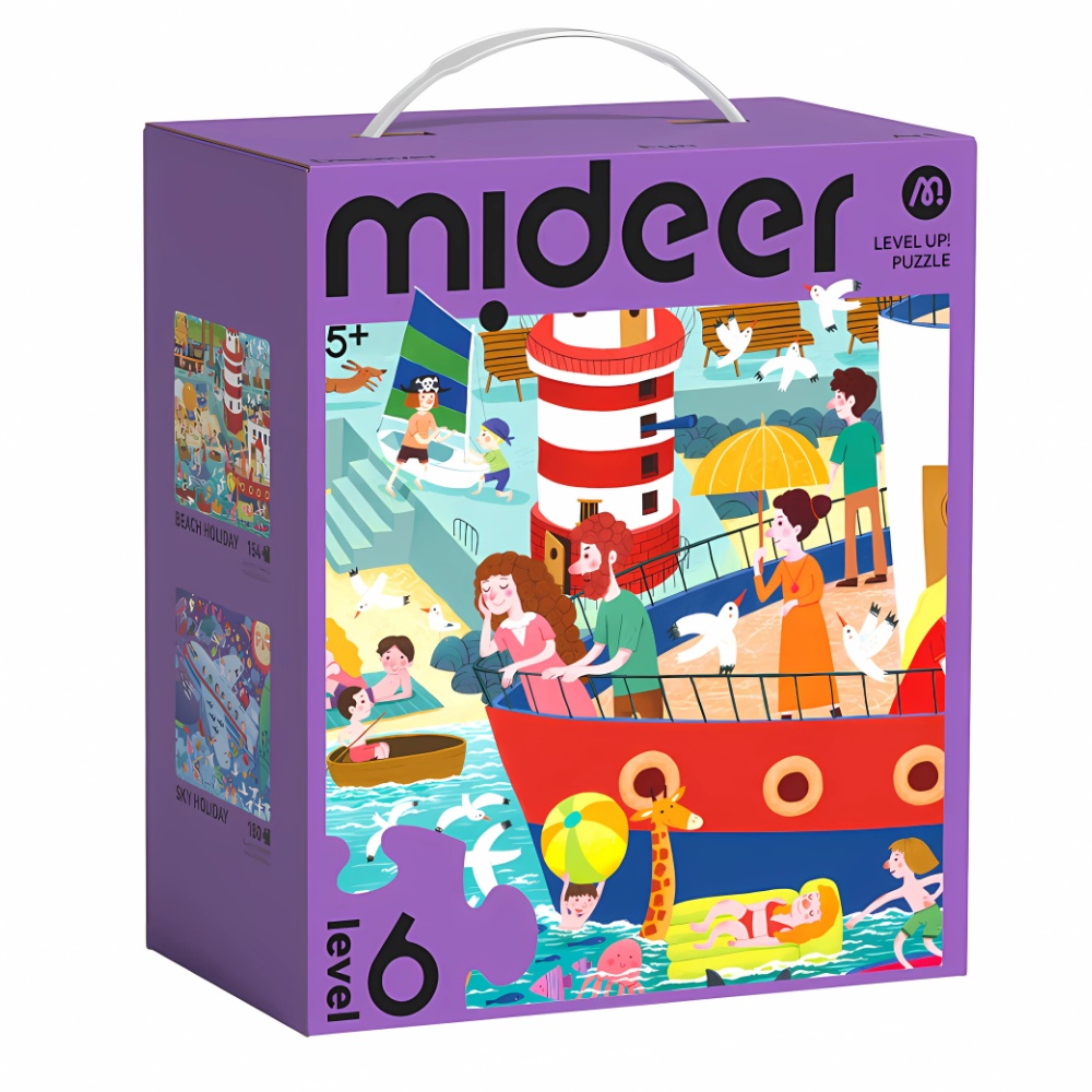 Mideer - Level Up Jigsaw Puzzle for Kids - 2-in-1 - Level 6 Relaxing Holiday
