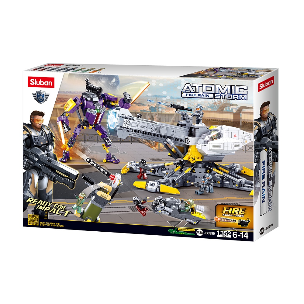 Sluban Building Set: Atomic Storm Uprising - Denfensive Warefare of DongShan Base - 1352pcs