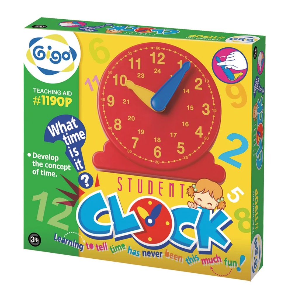 Gigo - Student Clock 24 Hour, 13cm - Learn to Tell Time Teaching Aid