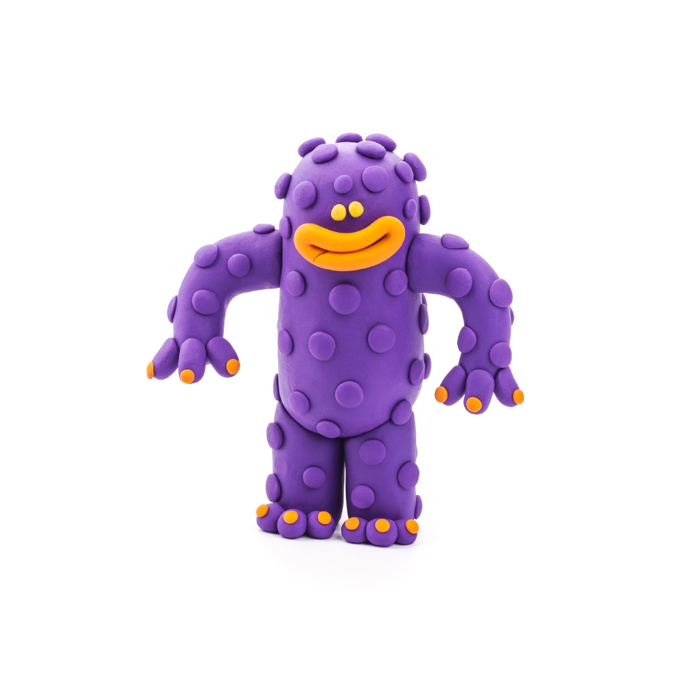 Hey Clay - Modelling Air-Dry Clay with Fun Interactive App - Hipster, Bigwig, Donut, Series Monsters, 6 cans