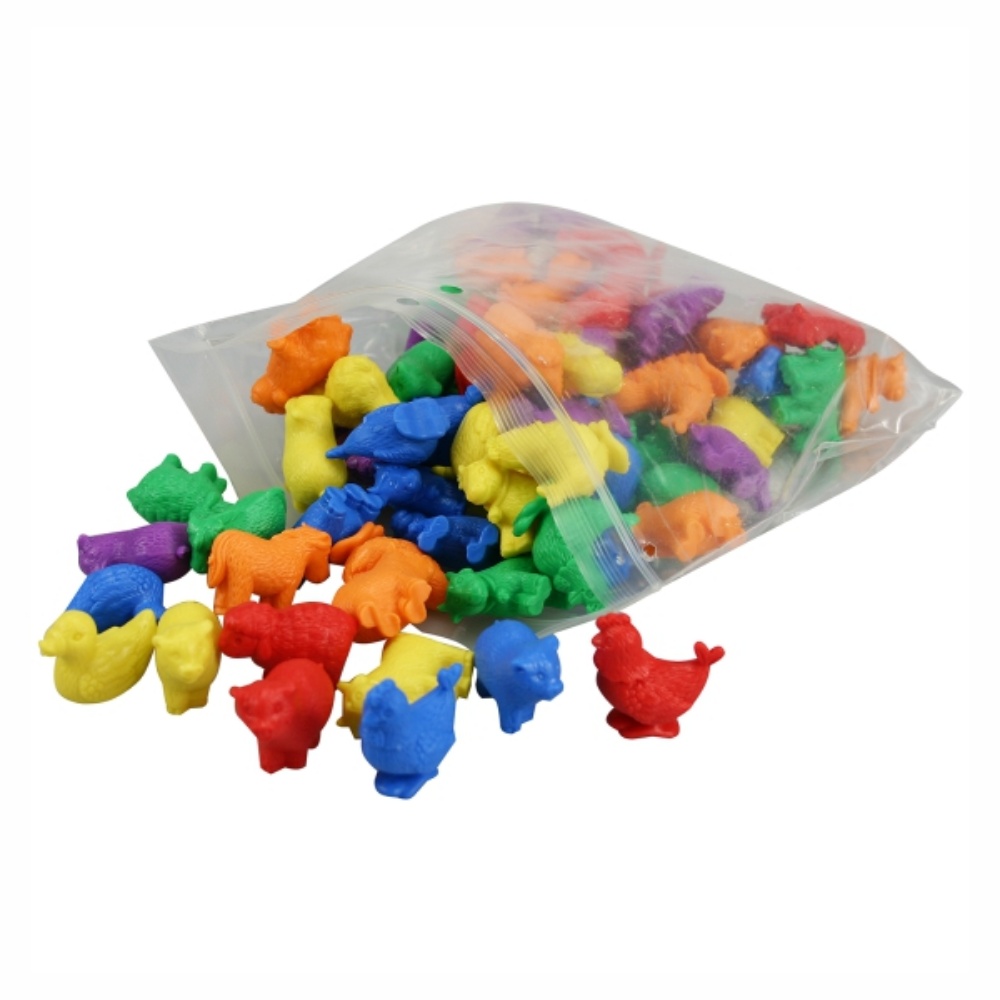 EDX Education - Counters - Farm Animals 6 Colours - 72Pc Polybag