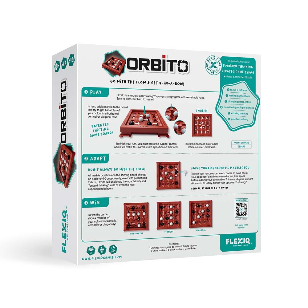 FlexiQ - Orbito - Moving 4 in a row- Educational Family Game