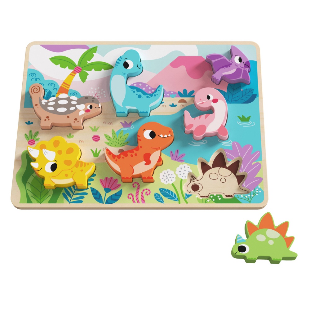 TookyToy - Wooden Chunky Dinosaur Puzzle