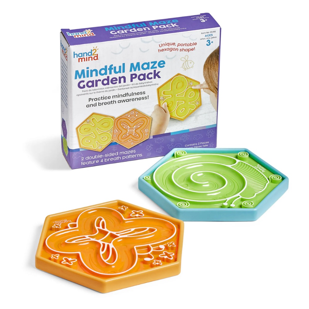Hand2Mind - Mindful Maze Garden Pack - Breathing & Mindfulness Tool for Kids