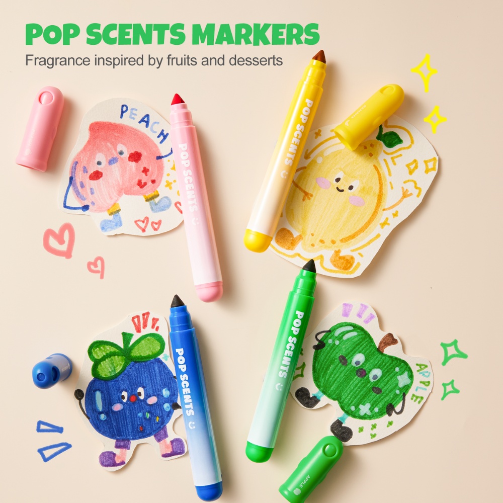 Jar Meló - Scented Markers - 24 Washable Non-Toxic Colours