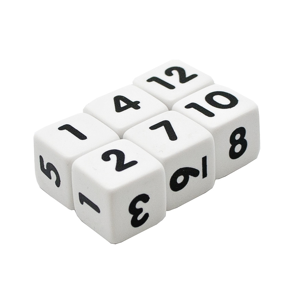 EDX Education - Dice - Number 1-12 - 18mm - 12pcs Polybag
