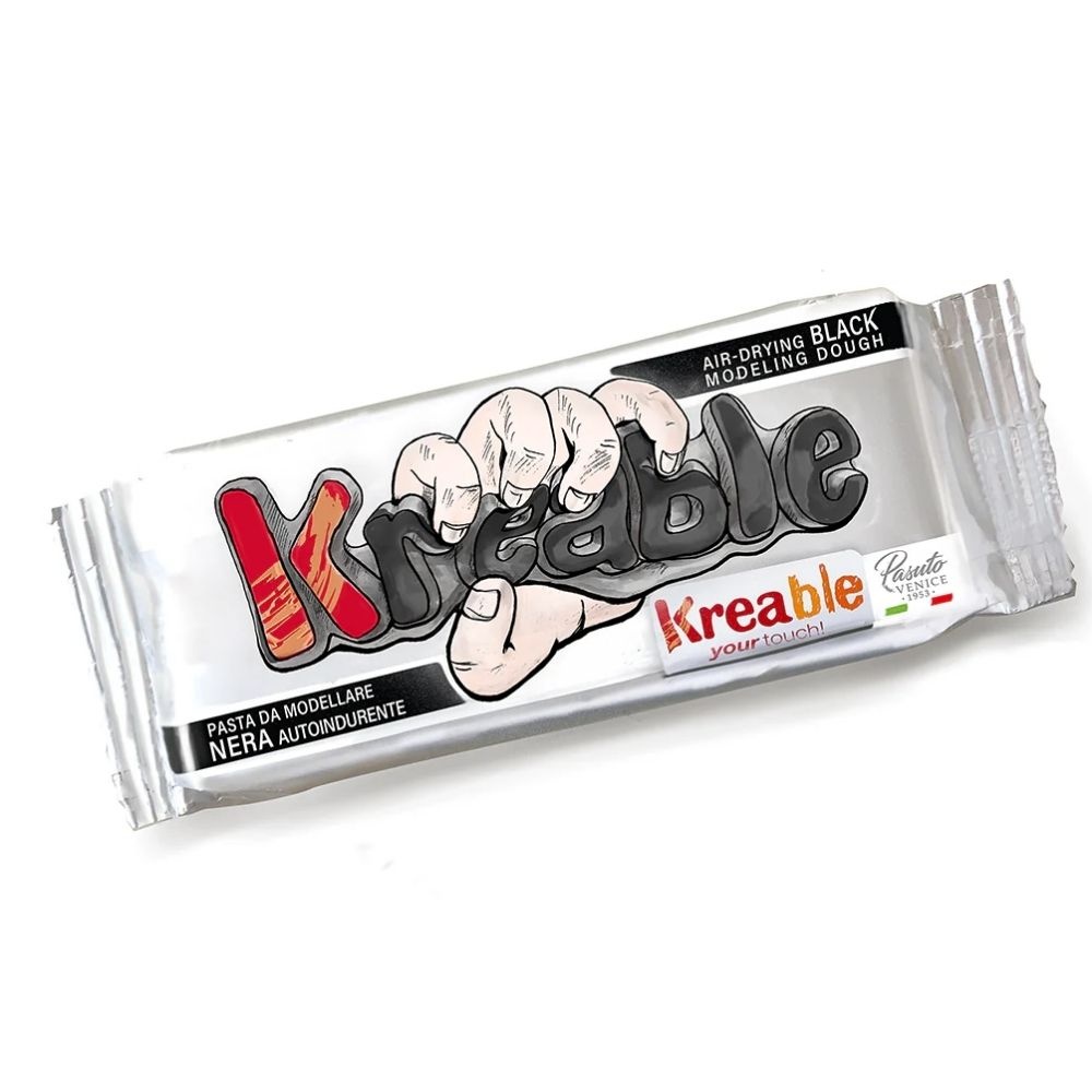 Toy Color Kreable - Air Dry Modeling Clay - Black 500g - Non-Toxic Gluten-Free Self-Hardening Clay for Arts & Crafts