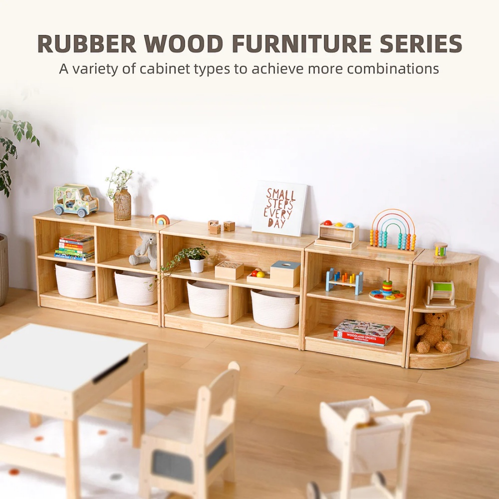 TookyToy - Wooden Shelf and Toy Storage for Kids Room: Rubber wood 60x60cm