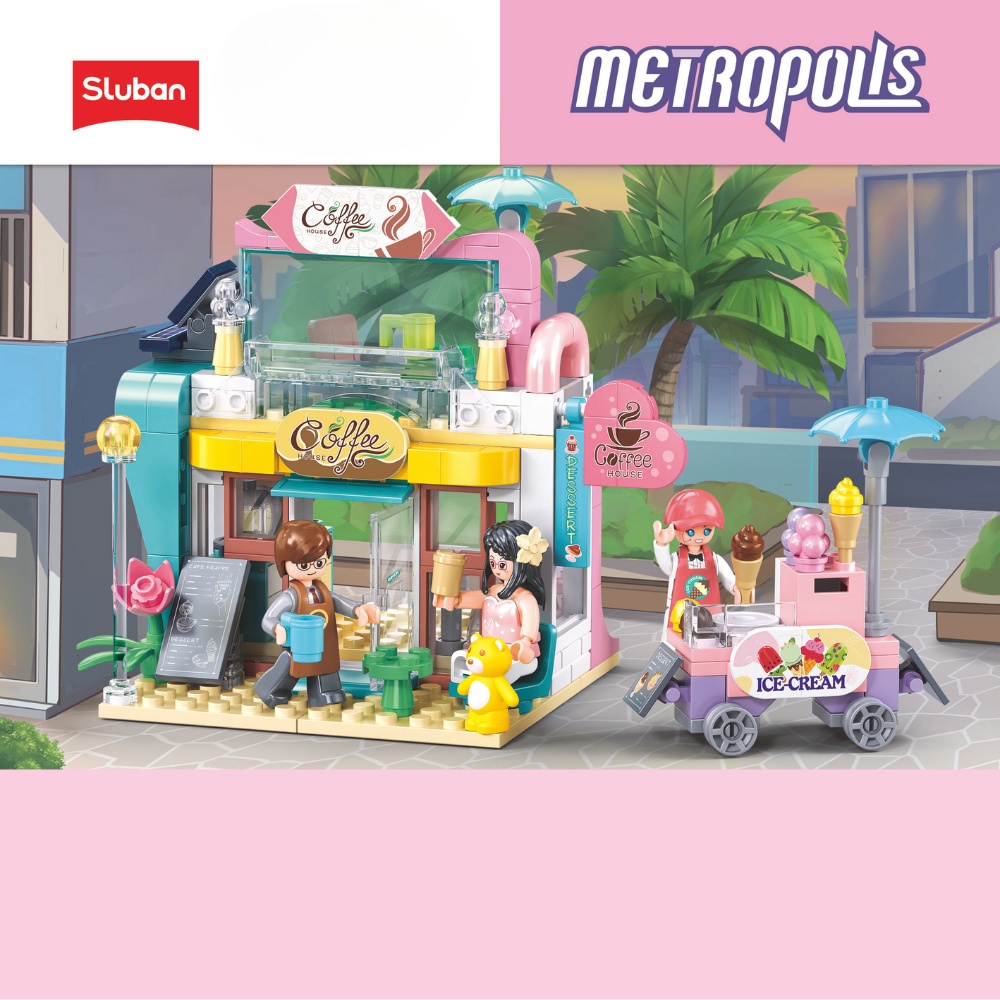 Sluban Building Set: Metropolis - Coffee Shop - 241 Pieces