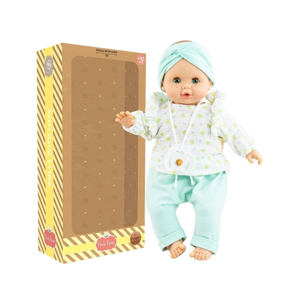 Paola Reina Dolls: Crying Baby Doll with Clothing & Pacifier: Sonia - 36cm