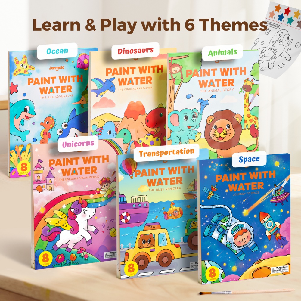 Jar Meló - Watercolour Painting Book - 20 Pages & Paint Brush - Space