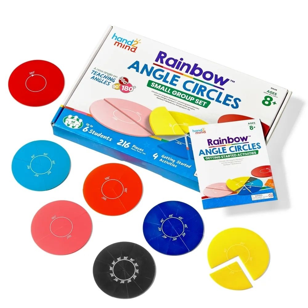 Hand2Mind - Rainbow Angle Circles: Angle Teaching Activity Set - 216pcs
