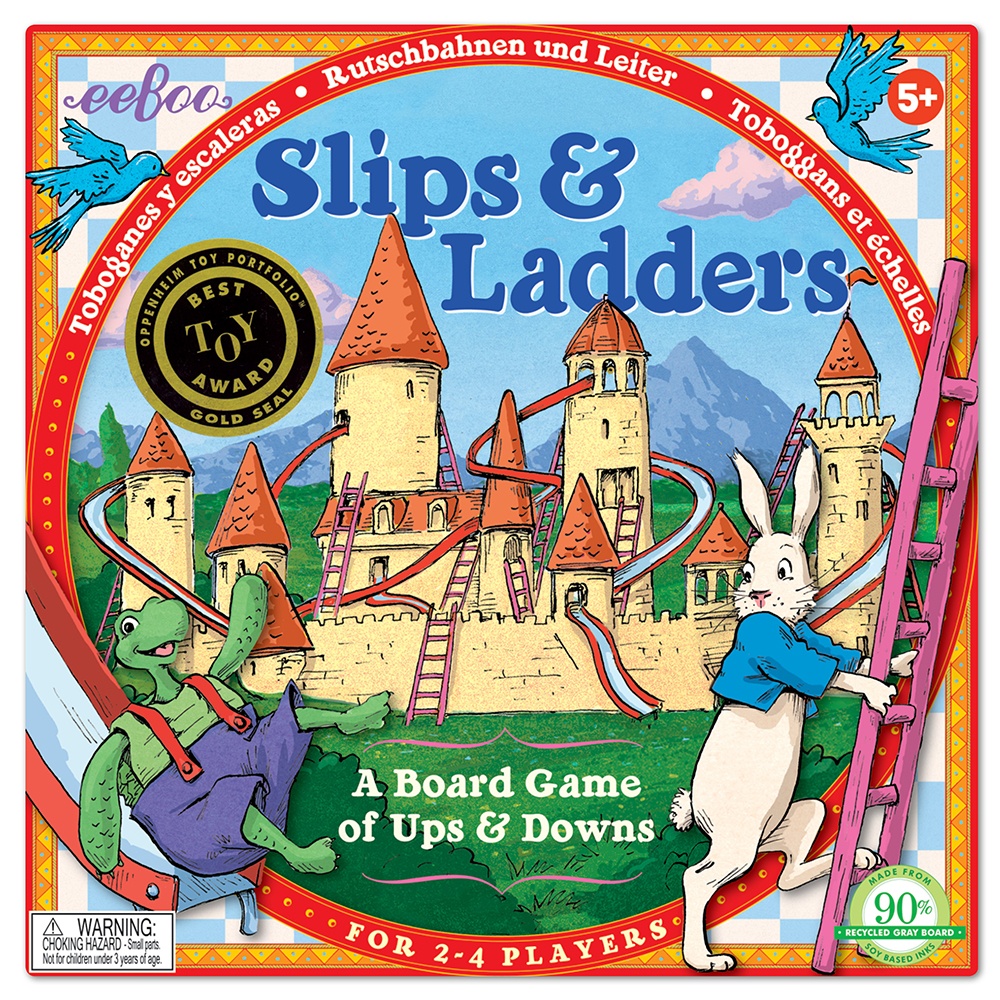 eeBoo - Snakes and Ladders Kids Board Game with Fairy Tale Theme -**
