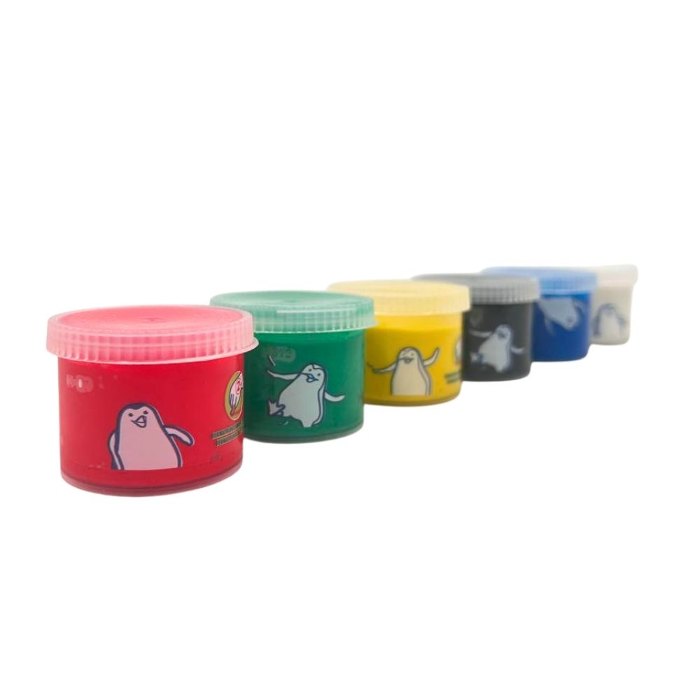 Toy Color - Superwashable & Non-Toxic Fingerpaint for Kids - 6 x 50ml Pots