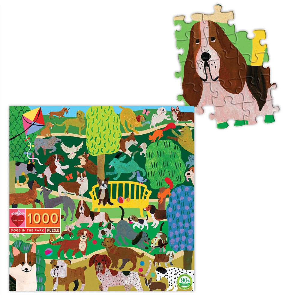 eeBoo - Dogs in the Park 1000pc Puzzle -**