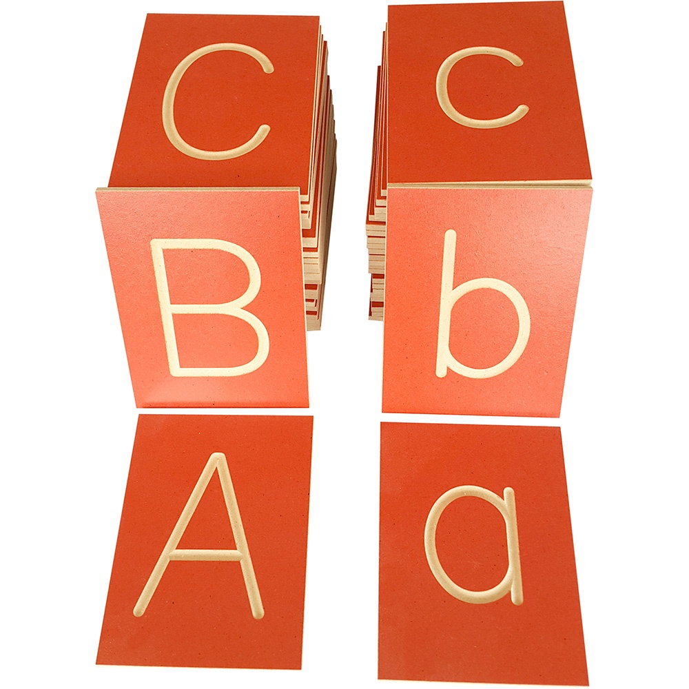 Greenbean - Grooved Letter Plates - Upper & Lower Case - 52pcs - Solid Beech Wood
