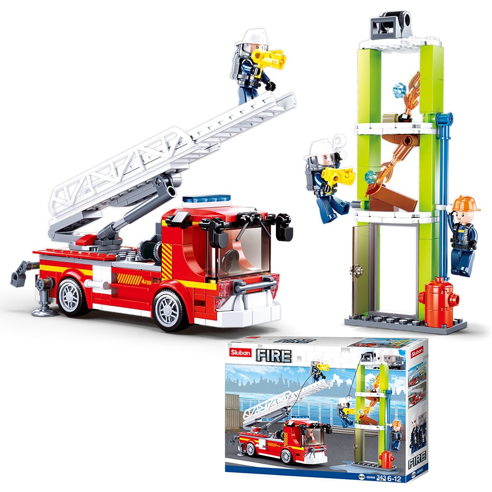 Sluban Building Set: Fire - Fire Engine - 343pcs
