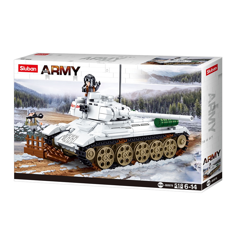 Sluban Building Set: WWII - T-34/85 Medium Tank - 518pcs