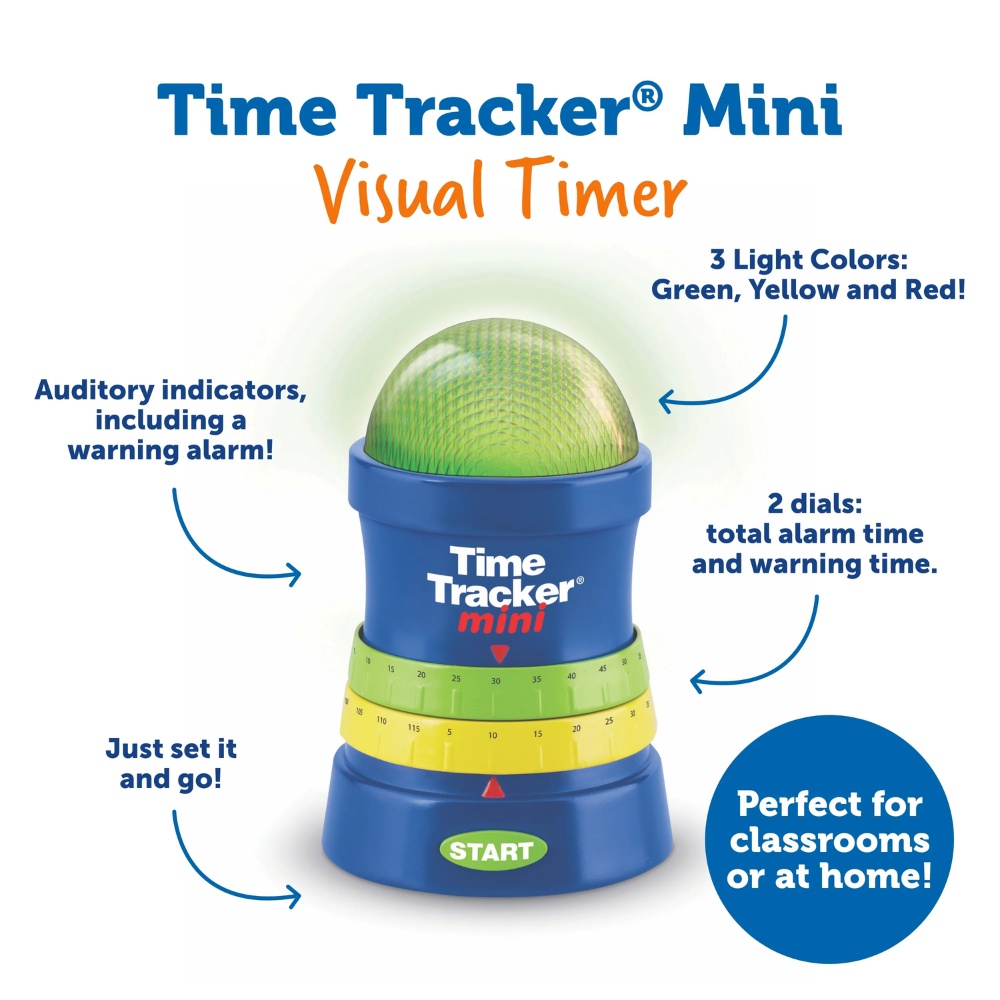 Learning Resources - Time Tracker Mini: Visual Timer & Clock Light & Sound Classroom Tool