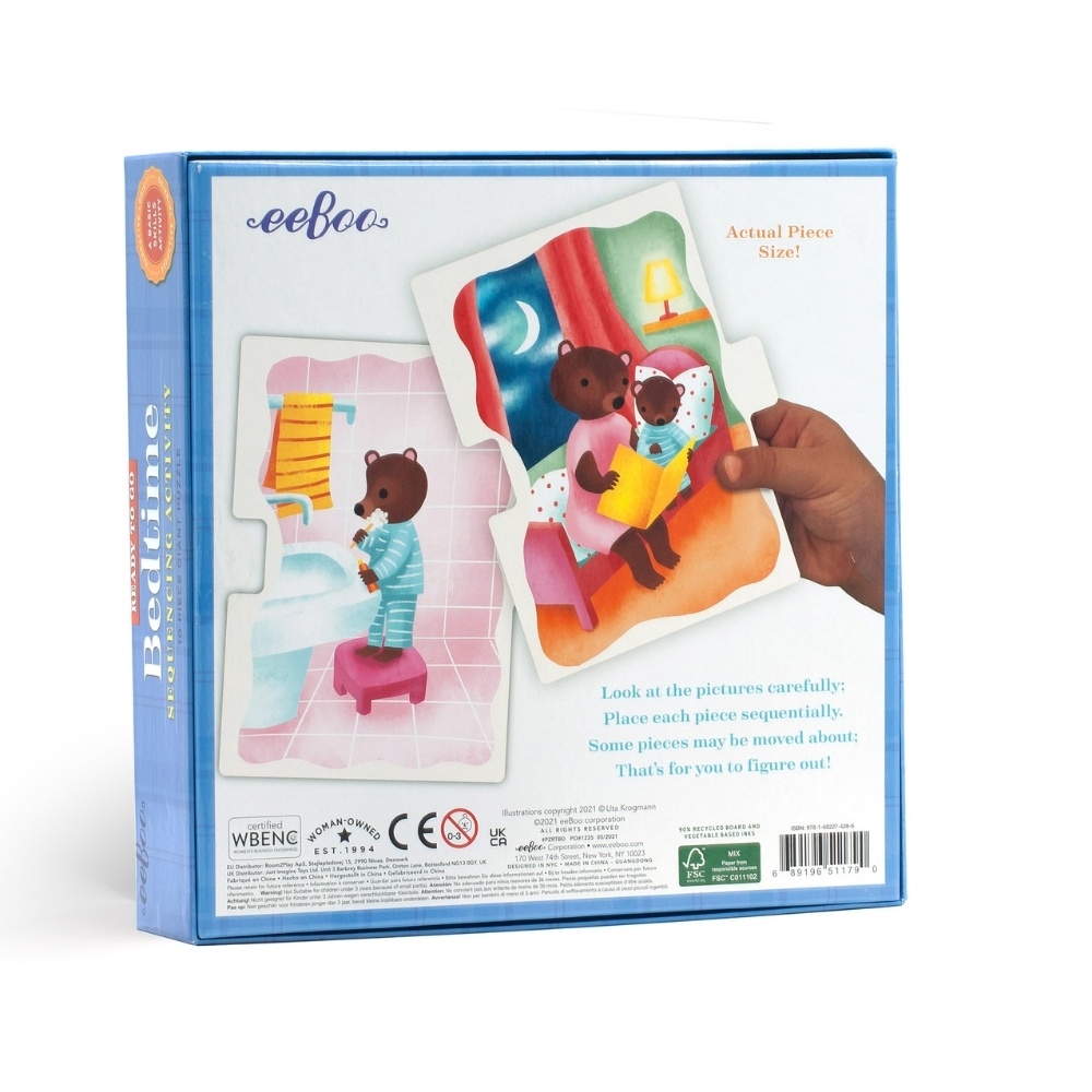 eeBoo - Sequencing Activity Puzzle for Kids - Bedtime
