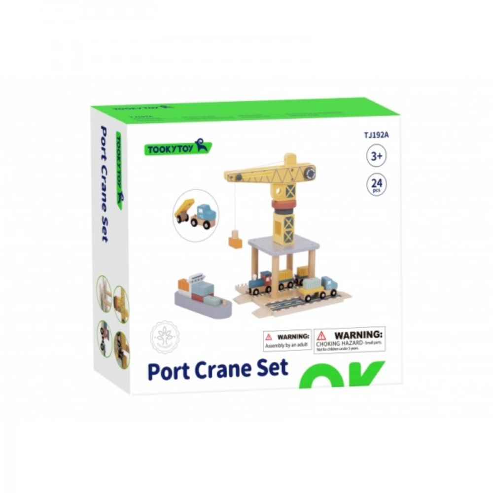 TookyToy - Pretend Play Port Crane Toy Set