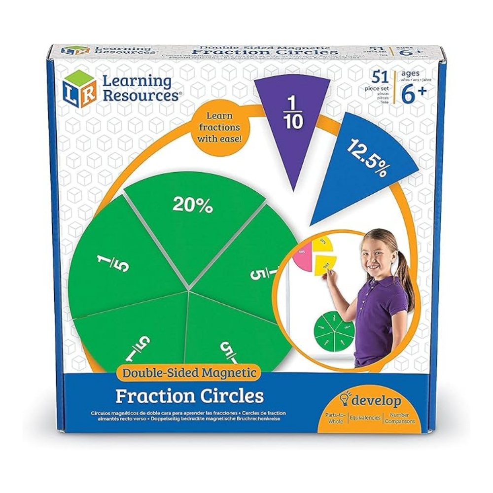 Learning Resources - Magnetic Fraction Circles: Double-Sided Teaching Demo Set