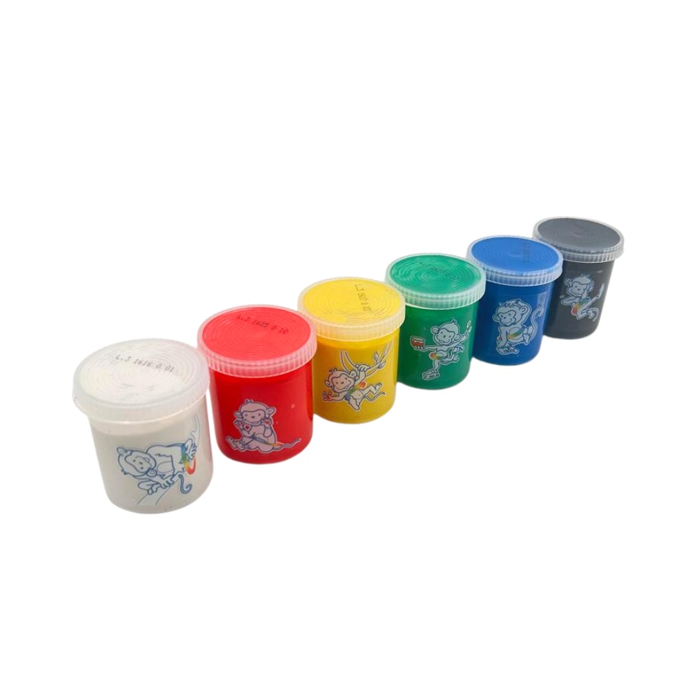Toy Color - Superwashable & Non-Toxic Fingerpaint for Kids - 6 x 80ml Pots