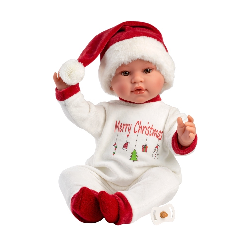 Llorens - Baby Girl Doll with Laughing Mechanism & Christmas Outfit: Leo - 45cm