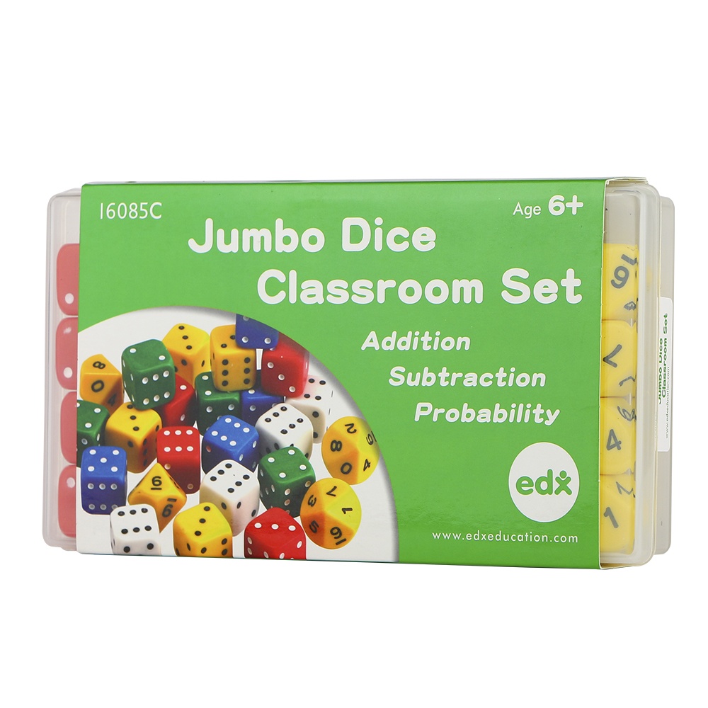 EDX Education - Dice - Classroom Set Jumbo - 25mm - 24pcs - Container