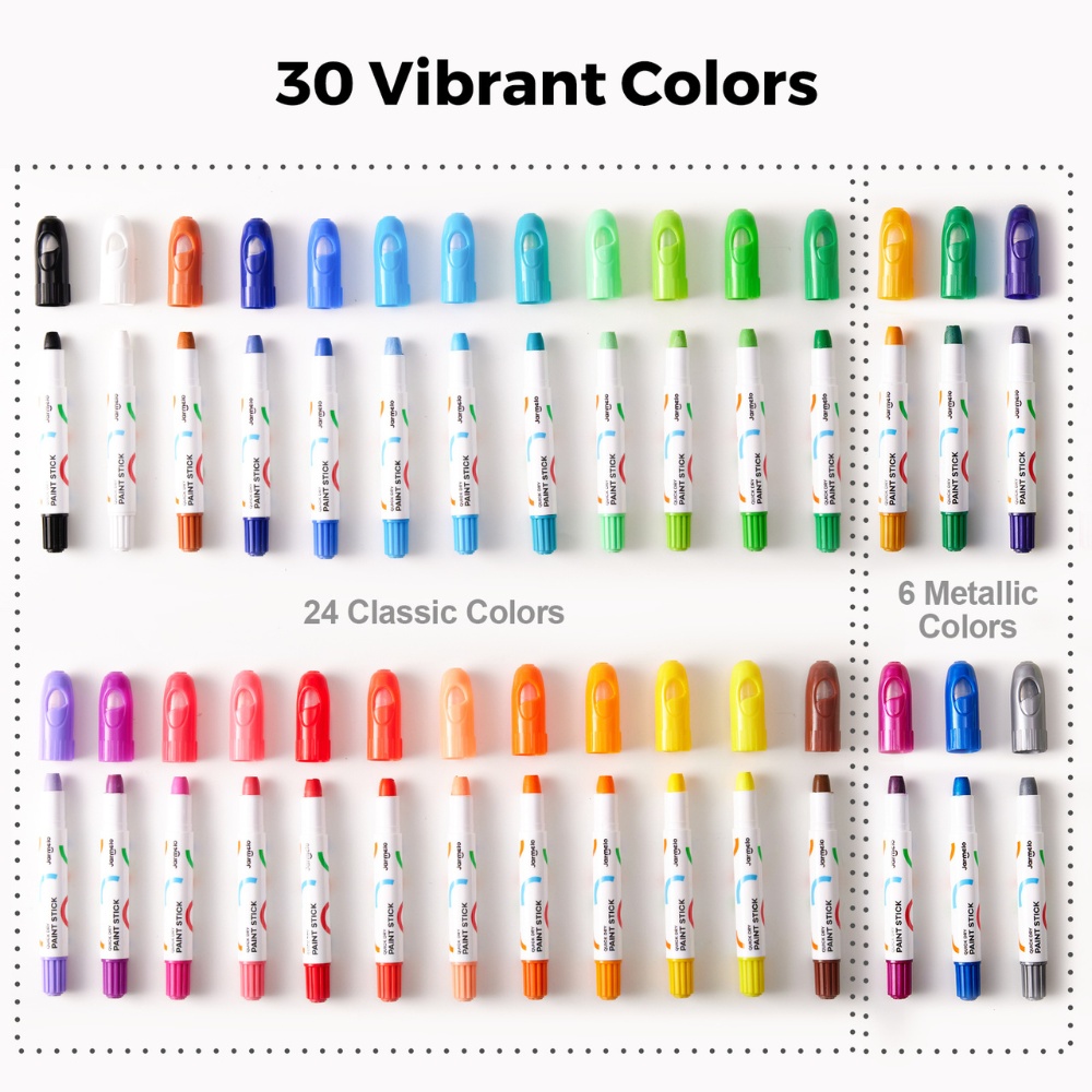 Jar Meló - Twistable Washable Silky Crayons - Wet & Dry Art Set - 30 Colours