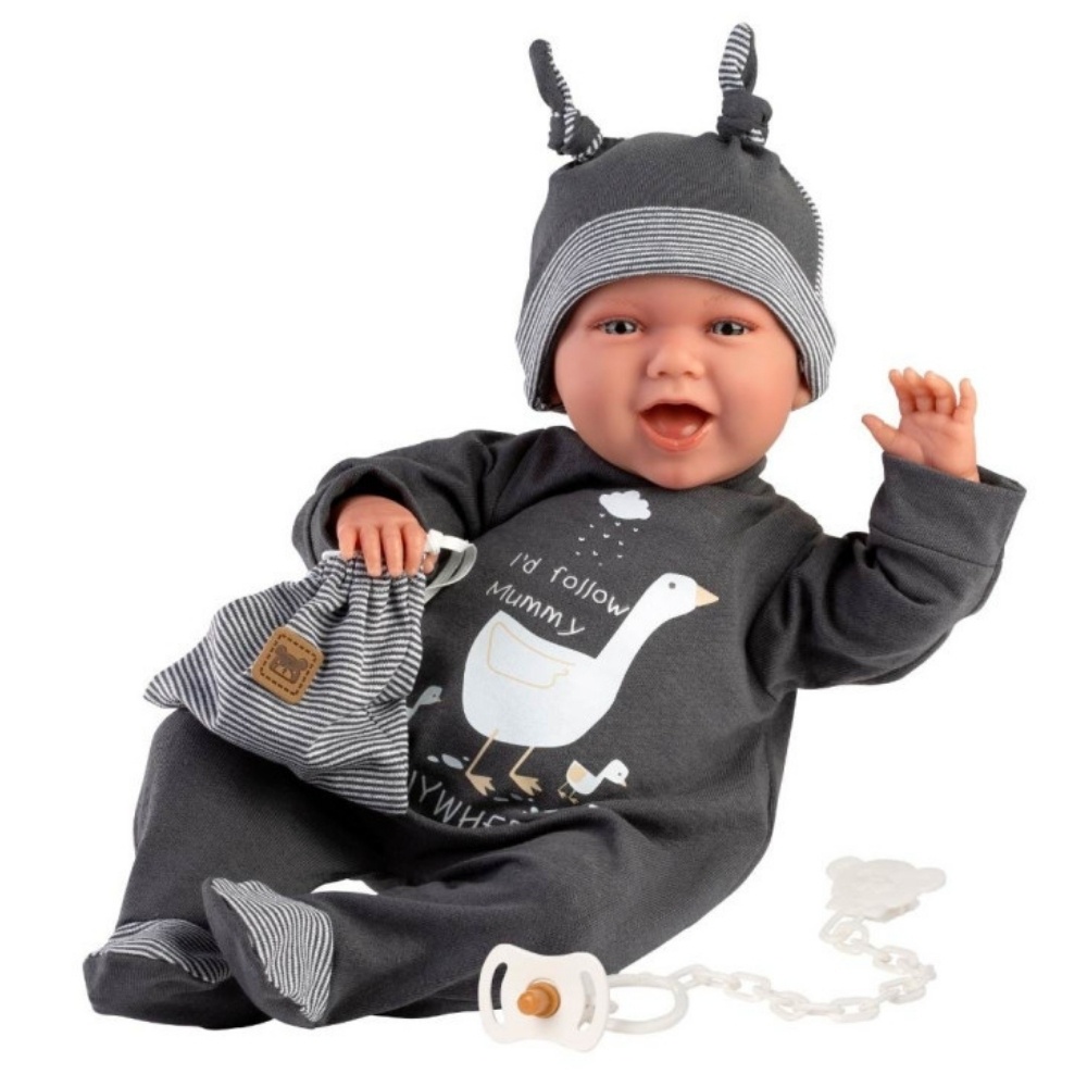 Llorens - Baby Boy Doll with Laughing Mechanism, Clothing & Bag: Mimo- 42cm