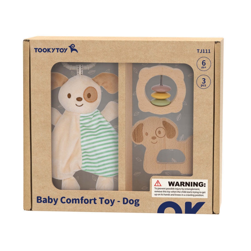 TookyToy - 3-in-1 Baby Gift Set - Rattle, Comforter & Grip Toy Playset