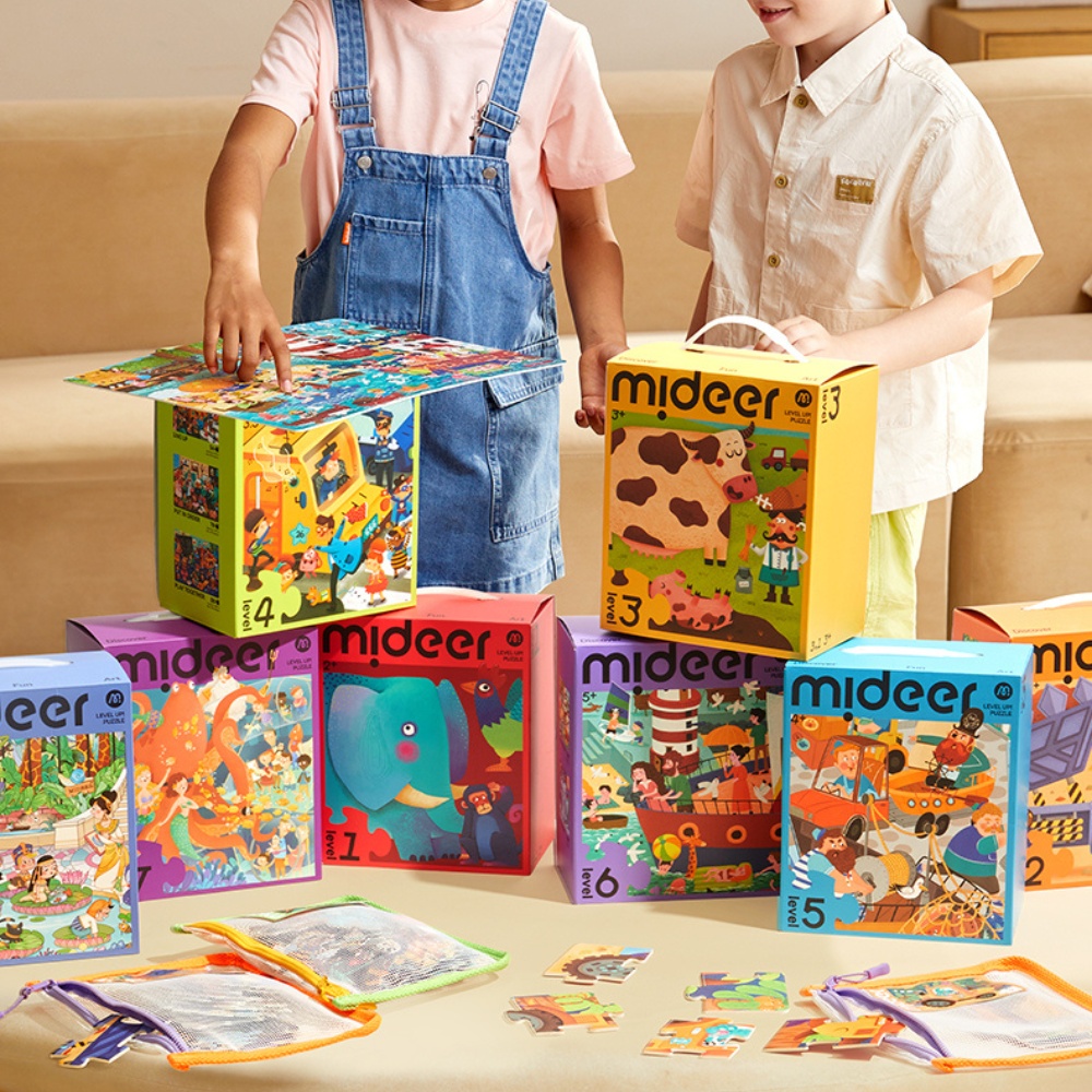 Mideer - Level Up Jigsaw Puzzle for Kids - 3-in-1 - Level 3 Busy Rescue Team
