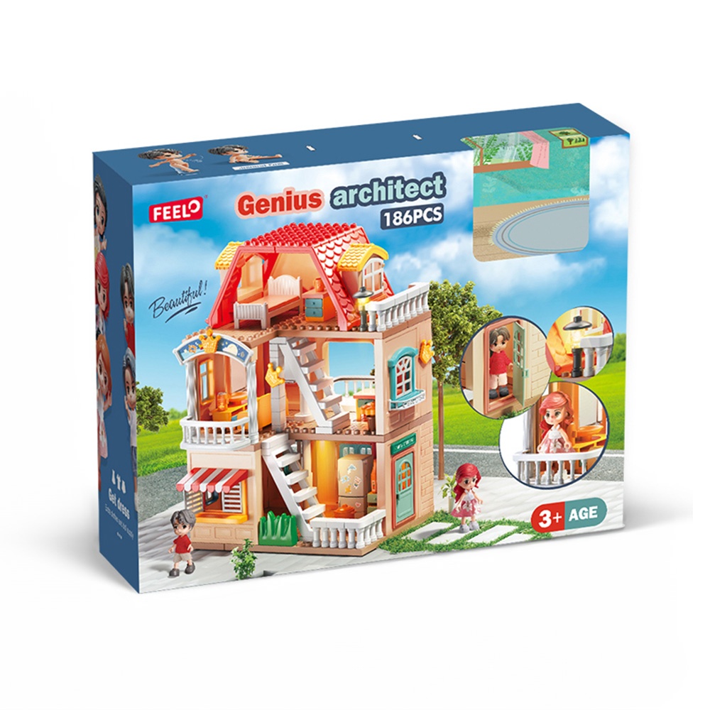 Feelo - Genius Architect Villa - Building Block Set - 186 Pieces