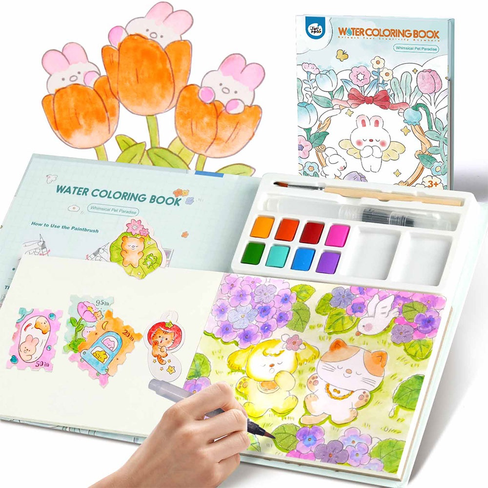 Jar Meló - Watercoloring Painting Book - Whimsical Pet Paradise