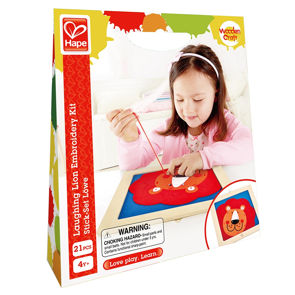 Hape - Arts & Crafts Embroidery Kit - Laughing Lion -**