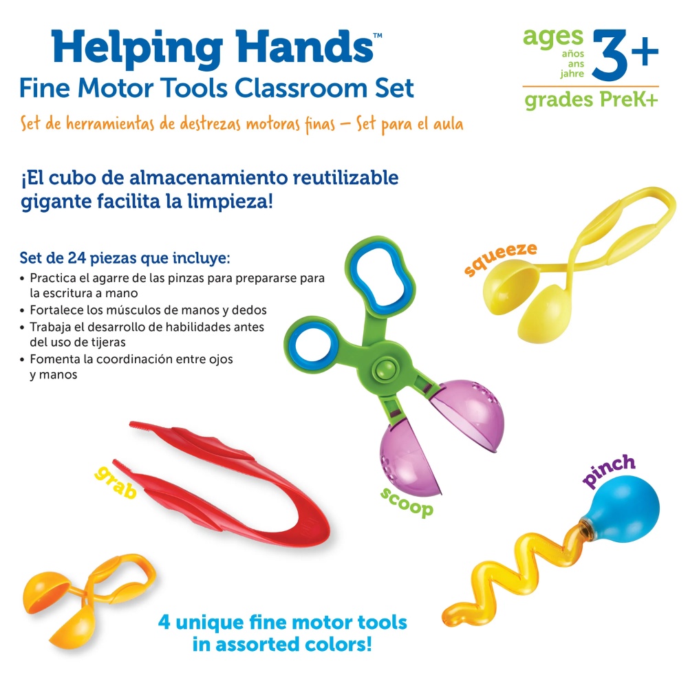 Learning Resources - Helping Hands - Fine Motor & Sensory Play Tools Classroom Set