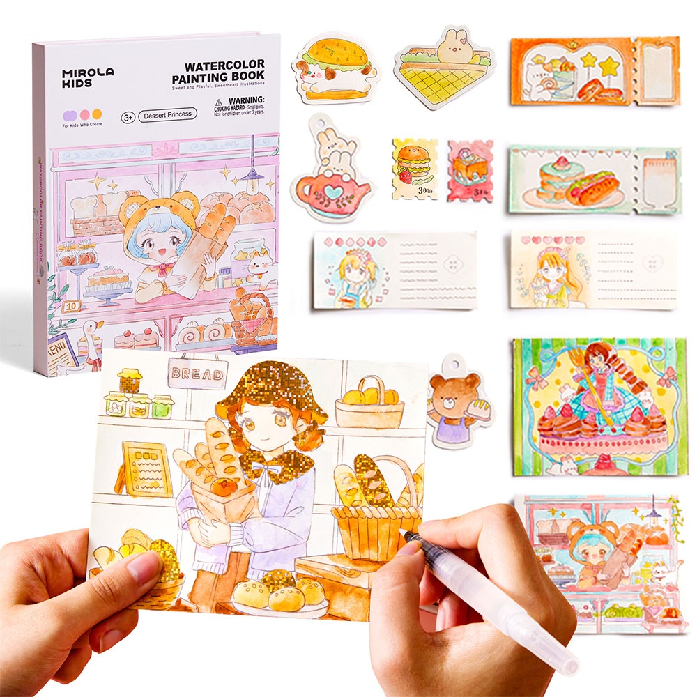 Jar Meló - Watercolor Painting Book - Dessert Princess