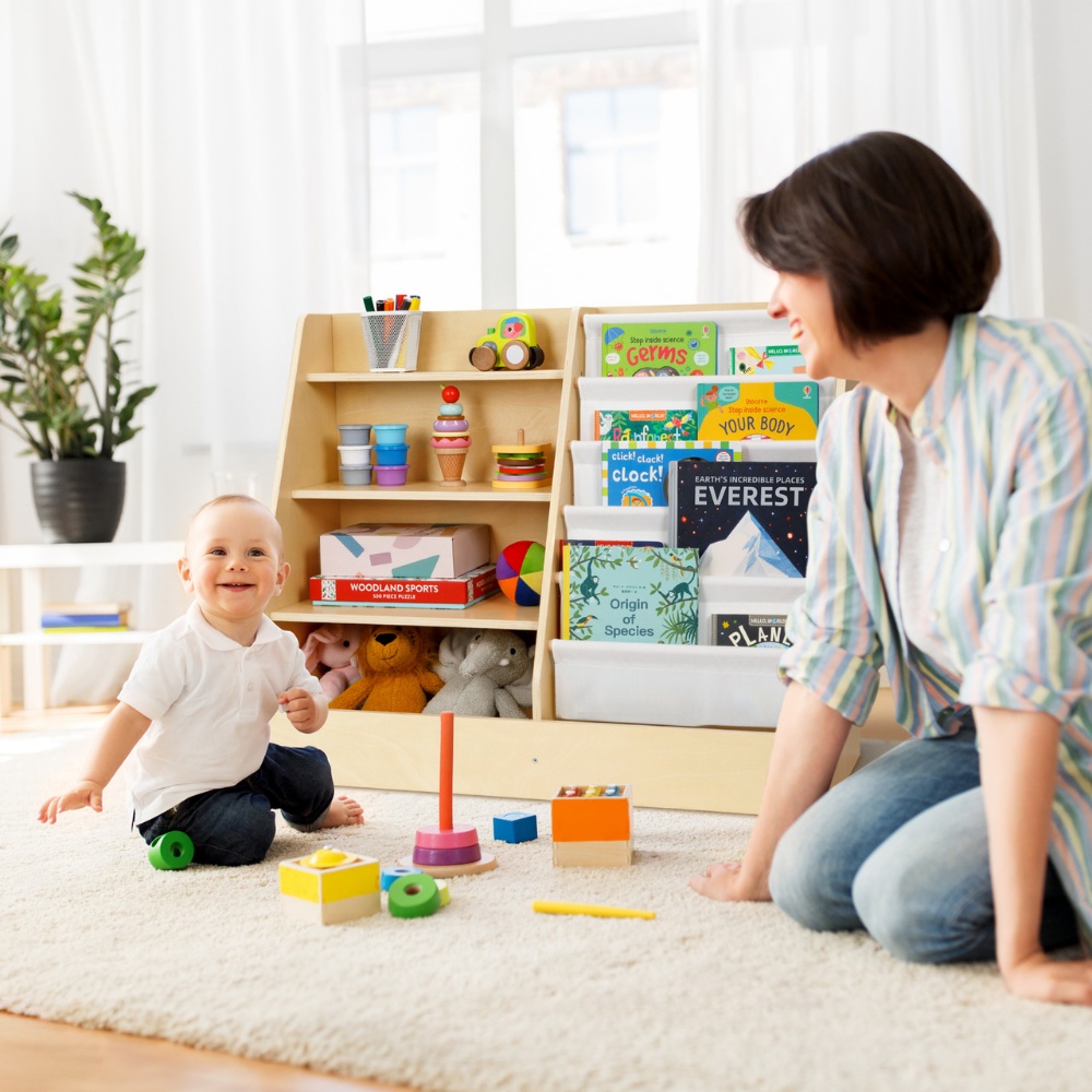 TookyToy - Montessori Bookshelf And Toy Organizer for Kids Room