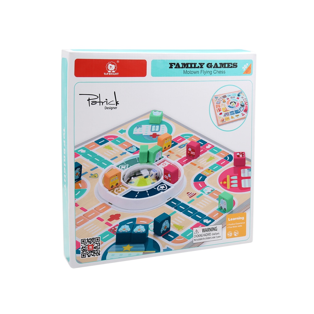 TopBright - Wooden Ludo Board Game - Classic Family Strategy Game for Kids
