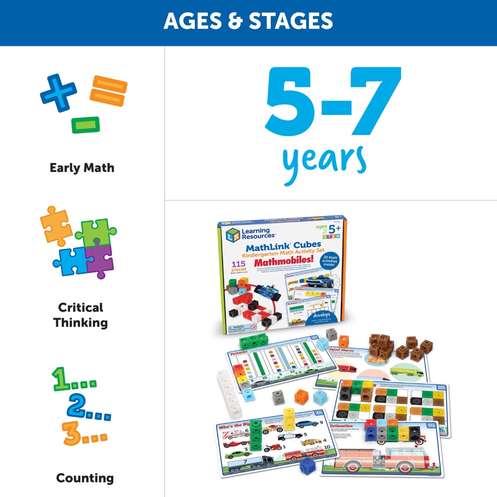 Learning Resources - MathLink® Cubes Early Maths Activity Set - Mathmobiles